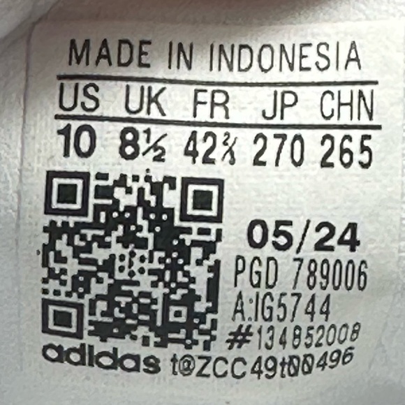 Women’s Adidas originals SAMBAE Sneakers White/Black/Gum IG5744 leather Size 10 - Picture 12 of 12